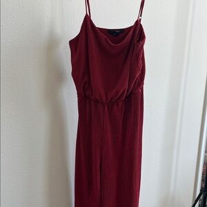 Forever 21 Women's Burgundy Maxi Dress with Spaghetti Straps